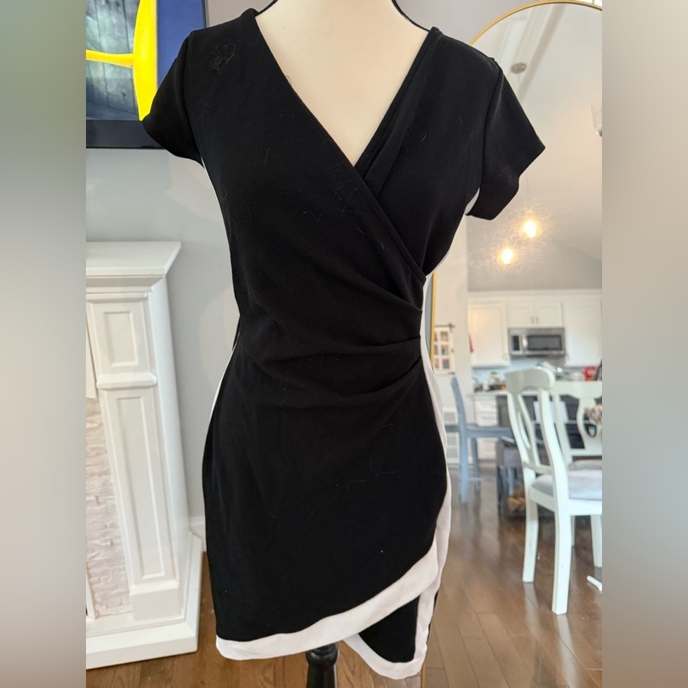 Black dress with white trim by almost famous size large